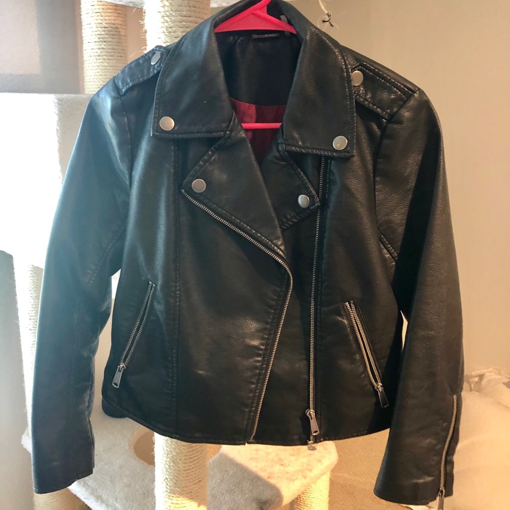 Black Leather Moto Jacket